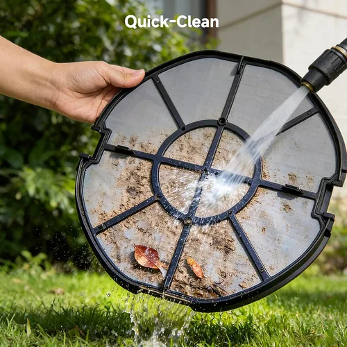 Miniatura 12 de Pooloob Aspirador robótico para piscina con filtración de triple capa y boya flotante, para mantenimiento diario regular, limpieza de piso plano
