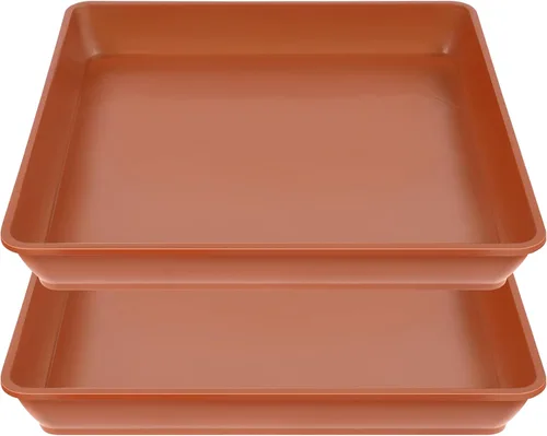 Miniatura 13 de LWALRS Platillo cuadrado para plantas de 6 pulgadas, paquete de 5 platillos de plástico transparente fuerte, macetas cuadradas para plantas