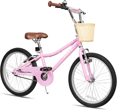 WEIZE Girls Bike 20 24 Inch Teenage Tween Kids Cruiser Bike Commuter Bicycles with V-Brake Pink White