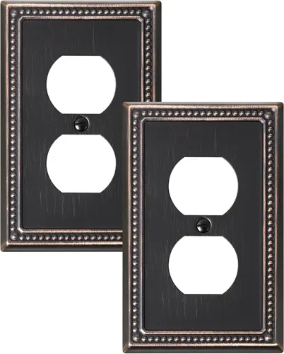 Miniatura 38 de Paquete de 4 placas de cubierta para interruptor de luz de palanca individual, cubiertas decorativas de perlas, placa de pared de metal almendra