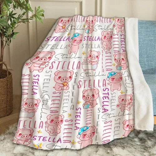 Miniatura 12 de Manta de bebé con diseño de cerdo lindo, acogedora y suave, para niños, niñas, recién nacidos, regalos de cumpleaños de Navidad, 40 x 30 pulgadas