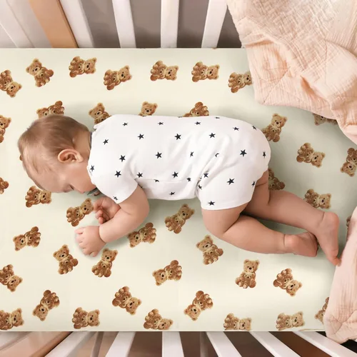 Miniatura 6 de LifeTree Sábanas de cuna unisex para bebé, sábanas bajeras de muselina para cuna, 70% viscosa de bambú y 30% algodón, se adapta a minicuna y paquete