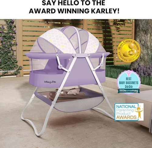 Miniatura 2 de Dream On Me Karley Moisés, Moisés de Viaje Ligero para Bebé Ganador de Premio, Cuna Plegable para Dormir al Lado de la Cama, Doble Toldo Ajustable