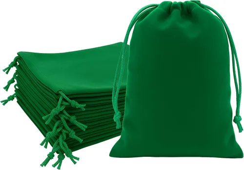 Miniatura 25 de Mandala Crafts Bolsas de terciopelo negro con cordón de 14 x 14 pulgadas, 10 bolsas grandes de terciopelo con cordón a granel para regalos de fiesta