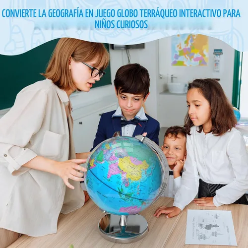 Miniatura 7 de Globo del mundo iluminado de 12 pulgadas para niños y adultos, lámpara de globo con mapa del mundo para niños, base estable de metal pesado, regalo