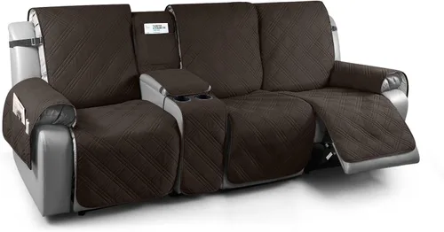 Miniatura 30 de TAOCOCO Fundas de sofá reclinable 100% impermeables con consola, fundas de sofá para sofá reclinable de 3 asientos con diseño de correas, funda