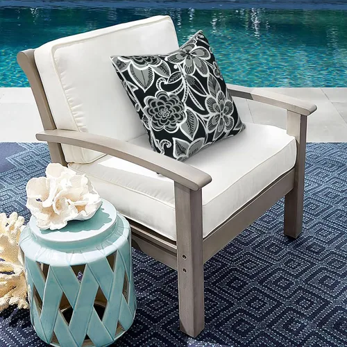 Miniatura 384 de Juego de 2 almohadas para exteriores de 16 x 16 pulgadas, repelentes al agua con interiores, para muebles de patio, hogar, jardín, geometría bohemia