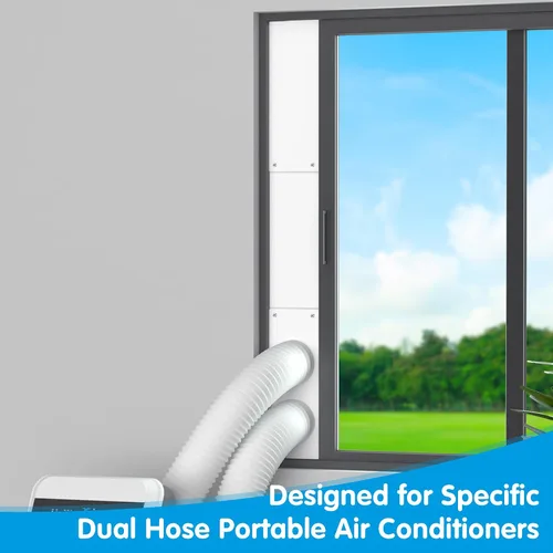 Miniatura 9 de Air Jade Kit de sellado de ventana de aire acondicionado portátil de doble manguera, 3 piezas de ventilación de ventana de CA para aire