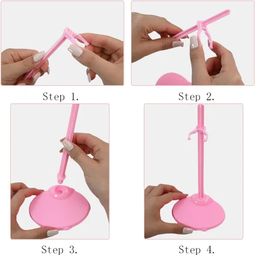 Miniatura 5 de 10 soportes acrílicos para muñecas, soportes de exhibición de muñecas con clip ajustable para la cintura, soporte para muñecas de 11 a 13 pulgadas