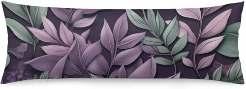 Miniatura 7 de Elegant Leaves - Funda de almohada de poliéster (20 x 54 pulgadas), color burdeos
