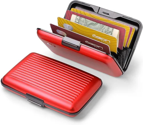 Miniatura 2 de ÖGON -DESIGNS- Portatarjetas de aluminio, protección RFID contra fraude y desmagnetización, billetera compacta, funda inteligente modelo STOCKHOLM V1