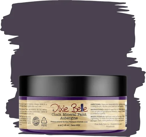 Miniatura 132 de Dixie Belle Paint Company - Pintura con acabado de tiza para muebles, color negro (Caviar), 1 galón, 128 fl oz, pintura mineral color rosa intenso