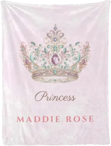 Mantas de bebé personalizadas con nombre, mantas de bebé personalizadas para niñas, regalos de bebé, manta personalizada con corona de princesa para