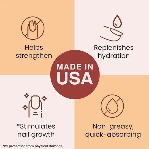 Miniatura 3 de Aceite orgánico para uñas y cutículas, aceite de uñas fabricado en Estados Unidos para crecimiento y fuerza con jojoba y vitamina E, reparación