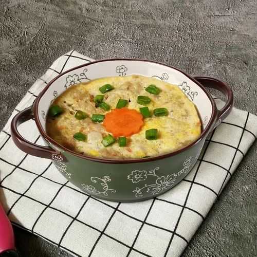 Miniatura 5 de AVLA Paquete de 4 cuencos de sopa de cerámica, 22 onzas de porcelana con doble asa, grandes Crocks de cerámica para sopa de cebolla francesa