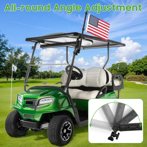 Miniatura 3 de 10L0L Kit de soporte para bandera de carrito de golf y poste de bandera universal para Yamaha EZGO Club Car, soporte resistente para carrito