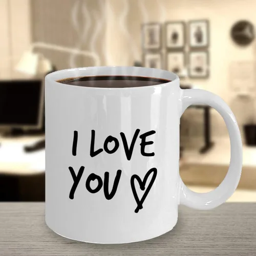 Miniatura 6 de Taza de café con texto en inglés "I Love You", taza romántica para él, ideas de regalo para hombres, mujeres, esposa, marido, girlfriend, prometido
