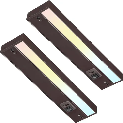 Miniatura 10 de TORCHSTAR Iluminación LED para debajo del gabinete, 5CCT, 8 pulgadas, 6 W, 450 lm, cableado y enchufable, 5 colores seleccionables, CRI90 120 V