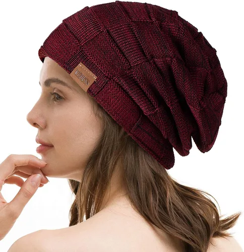 Miniatura 7 de REDESS Gorro para hombre y mujer, gorro de invierno cálido, gorro de punto holgado grueso