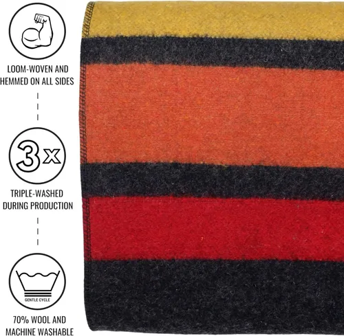 Miniatura 3 de Arcturus - Manta de lana Rainier - 4.5 libras, cálida, pesada, lavable, grande Ideal para camping, al aire libre, supervivencia y kits de Sunset