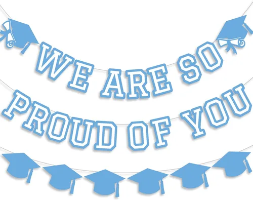 Miniatura 21 de Letrero con texto en inglés «We Are So Proud Of You», decoración para fiesta de graduación, guirnalda de tapa de felicitaciones, letrero de pared