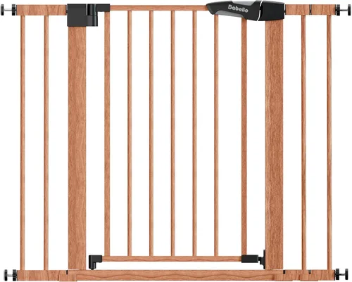 Miniatura 21 de Babelio Puerta de bebé metálica, de 74-122 cm, con cierre automático, fácil de instalar, puerta de seguridad para niños extra ancha, puerta