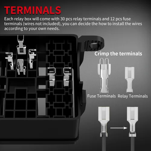 Miniatura 5 de DaierTek Caja de relé de 12 V, 6 ranuras, bloque de relé de fusibles, 6 ranuras ATC/ATO, bloque de fusibles y relé con relé, kit universal de caja 6