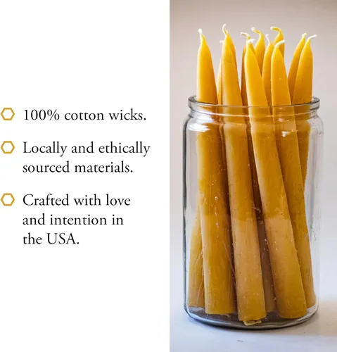 Miniatura 4 de Velas de Cera de Abeja 100% Puras - Velas Decorativas y Sumergidas Naturales Hechas a Mano, Insípidas y Sin Humo para Navidad, Adviento y Janucá