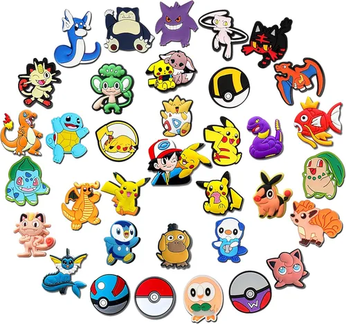 Shoe Charms for Pokemon for Croc Charms, Shoe Decoration Charms Bracelet Wristband Accessories Party Gifts