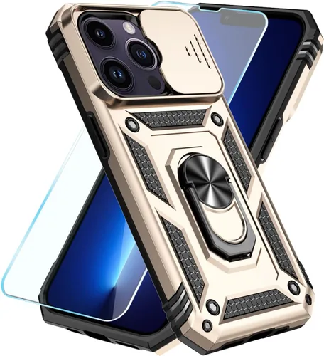 Miniatura 36 de SunStory Funda compatible con iPhone 12 Pro Max con protector de pantalla HD, cubierta de cámara deslizante y soporte de anillo giratorio