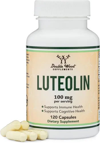 Double Wood Supplements Suplemento de luteolina 100 mg porciones de flavanoides bioactivos (120 cápsulas, sin gluten) Potentes polifenoles