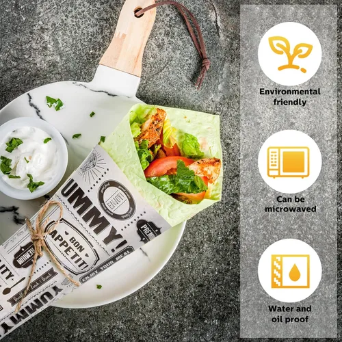Miniatura 2 de Chinco 1000 hojas de papel encerado de periódico, papel de envoltura de alimentos, resistente a la grasa, forro impermeable para envolver alimentos