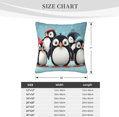 Miniatura 4 de Fundas de almohada decorativas rústicas con bonitos pingüinos de 18 x 18 pulgadas, funda de almohada suave cuadrada para decoración de sofá