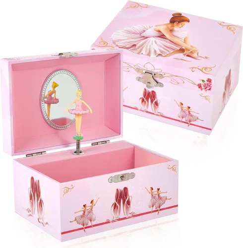 Joyero musical de bailarina con bailarina giratoria para niñas, juguetes para niños, caja de música, para edades de 3 a 10 años, regalos de