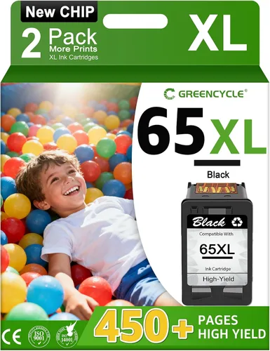65XL 65 Cartucho de tinta negro compatible con HP Ink 65 para HP65 XL 65XL Cartucho de tinta negra para impresoras HP Envy 5000 5055 5058 5052 5014