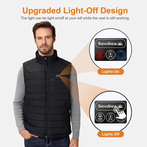 Miniatura 3 de Sevdiea Chaleco térmico para hombre con batería incluida, 16000 mAh, 7.4 V, chaleco térmico para hombres de caza, chalecos eléctricos con calefacción