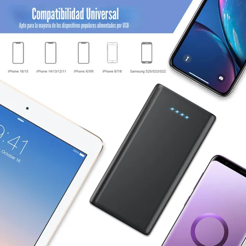 Miniatura 2 de Cargador portátil de 25800 mAh, cargador de teléfono portátil de carga rápida de 5 V/3 A, 3 puertos USB, batería externa, paquete de batería