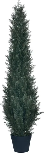HAIHONG Árboles topiarios artificiales de cedro de 4 pies, planta de cedro sintético en maceta en maceta de vivero, arbustos falsos para decoración