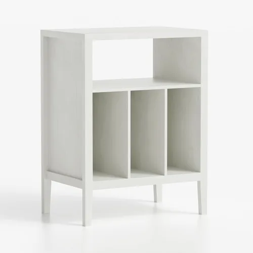 Miniatura 7 de Moderno soporte para tocadiscos, armario de almacenamiento de discos de vinilo con estante abierto, reproductor de discos de madera, organizador