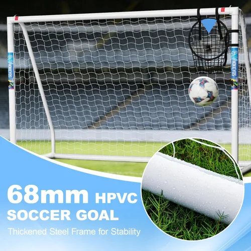 Miniatura 3 de Soccer Goal for Backyard 10×6.5, 8×6 and 6×4 FT Soccer Goals Weatherproof and Portable HPVC Soccer Goal with Soccer Target Net and Carry Bag for