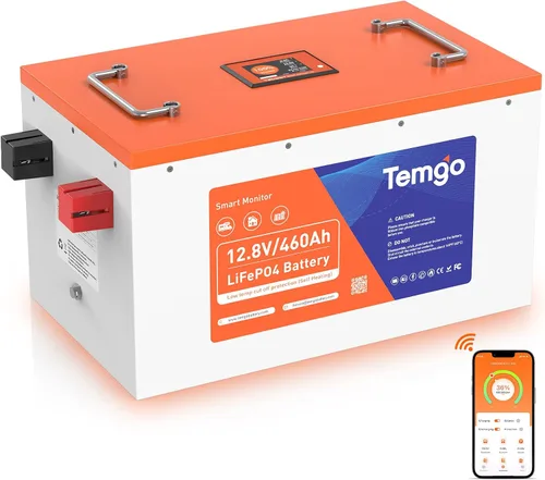 Miniatura 9 de TEMGO Batería de litio LiFePO4 de 12 V/100 Ah con corte de baja temperatura, pantalla inteligente táctil y monitoreo por APP, BMS de 100 A