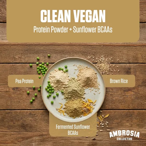 Miniatura 5 de Ambrosia Planta - Polvo de proteína a base de plantas 20g Polvo de proteína vegana sin lácteos con aminoácidos BCAA Apto para dieta cetogénica