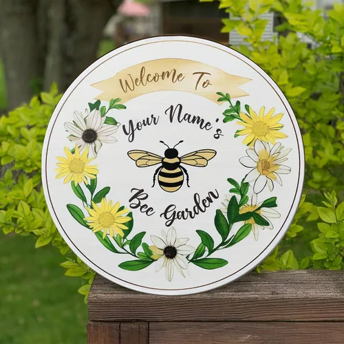 Miniatura 5 de Placa de pared personalizada de madera de abeja de miel, regalos para apicultores, letrero de granja de res, letrero de abeja, decoración de abeja