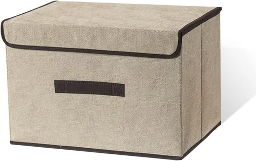 LELE LIFE Caja de almacenamiento plegable con tapa y asa a prueba de polvo, contenedor de almacenamiento plegable organizador de almacenamiento para