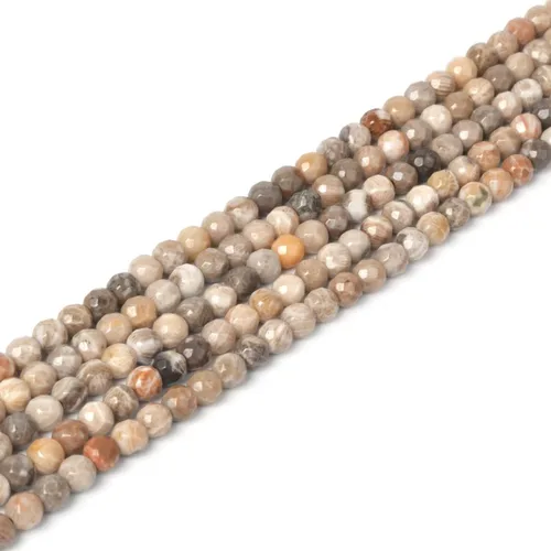 Miniatura 15 de Cuentas redondas facetadas de aguamarina natural de 4mm cuentas sueltas de 16 pulgadas para hacer joyas con cuentas