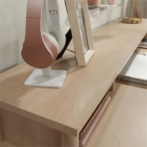 Miniatura 6 de Pemberly Row Organizador de madera de ingeniería, 59 pulgadas de ancho, acabado de arce natural, estantes ajustables con almacenamiento