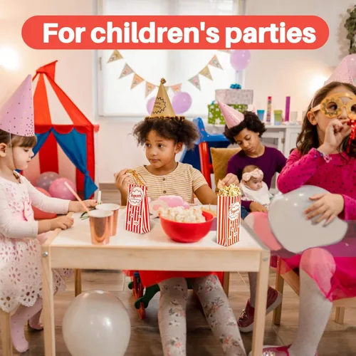Miniatura 7 de MAQIHAN 200 bolsas de palomitas de maíz con parte inferior plana, pequeña bolsa de papel desechable para palomitas de maíz, contenedor de granos