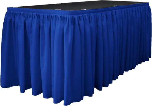 Miniatura 38 de LA Linen Falda de mesa de popelina de poliéster para mesas rectangulares, tela plisada para banquetes de boda, 14 pies por 29 pulgadas de largo