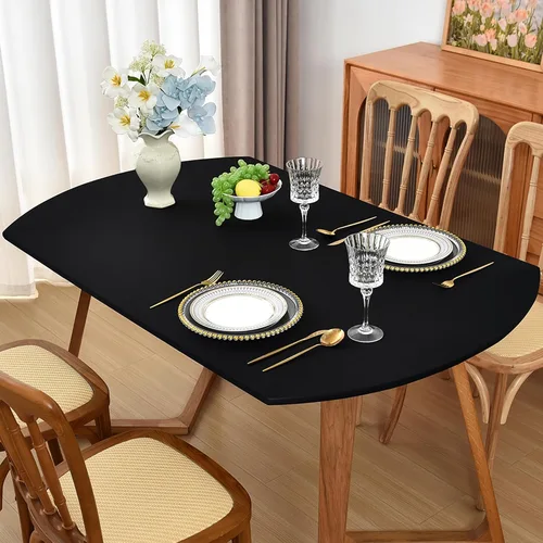 Miniatura 13 de Mantel redondo de elastano ajustable de 48 pulgadas, mantel plegable elástico de picnic, mantel elástico para mesa de patio, manteles lavables