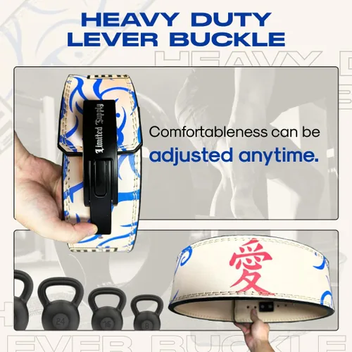 Miniatura 2 de Cinturón de Palanca de Anime, Cinturón de Levantamiento de Pesas, Cinturón de Gimnasio Resistente para Powerlifting y Levantamiento de Pesas